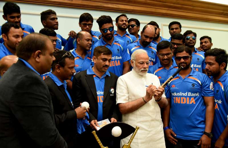 primeministernarendramodiinspiredaftermeetingindianblindcricketteam